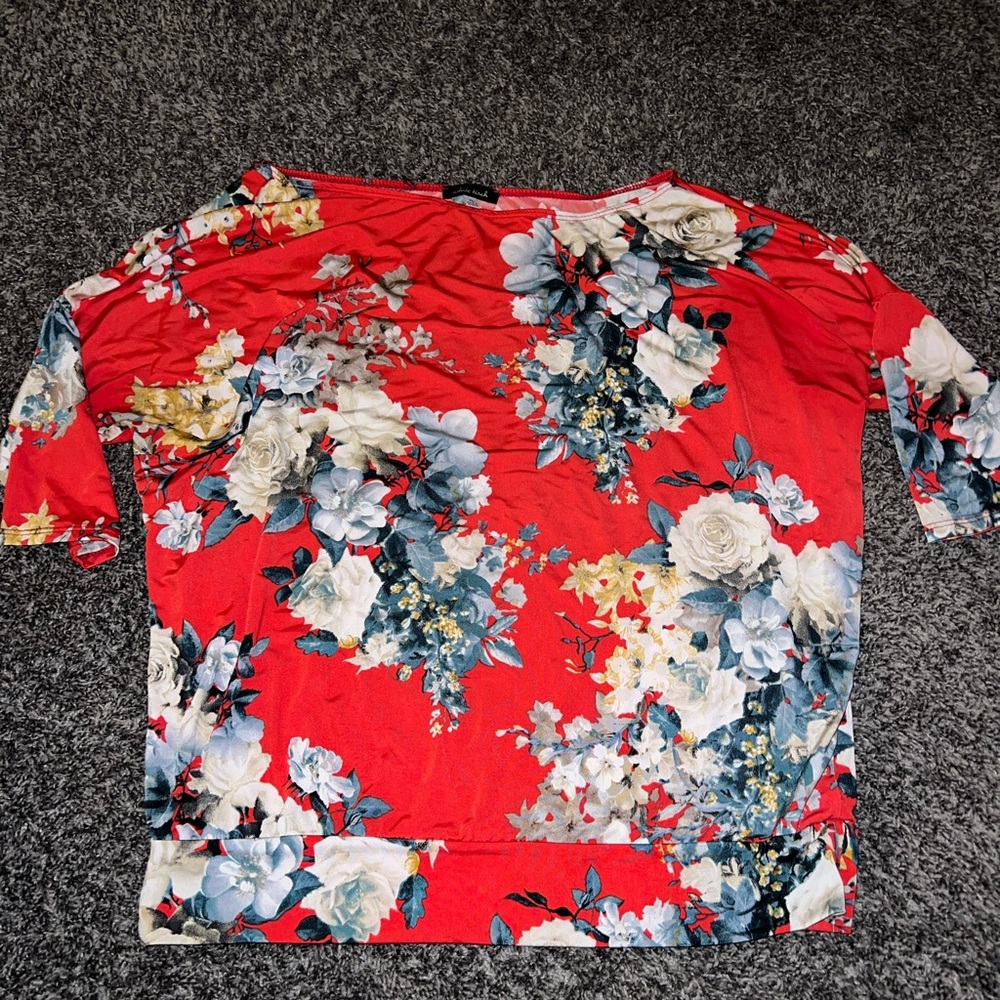 Floral Red Women's Top